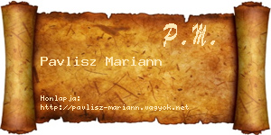 Pavlisz Mariann névjegykártya